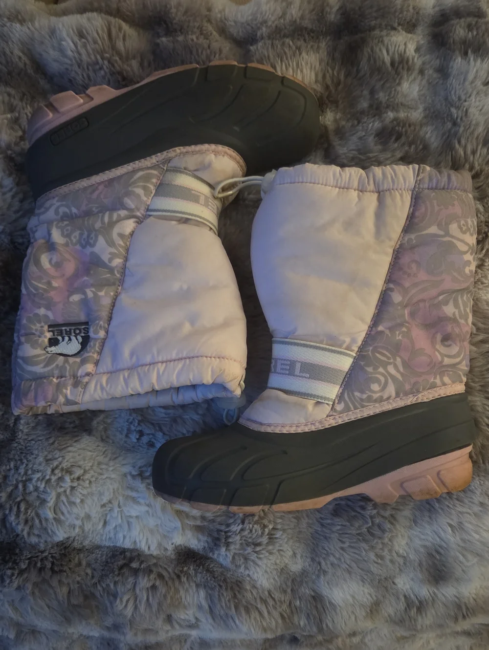 Sorel Kids Light Pink & Gray Insulated Snow Boots